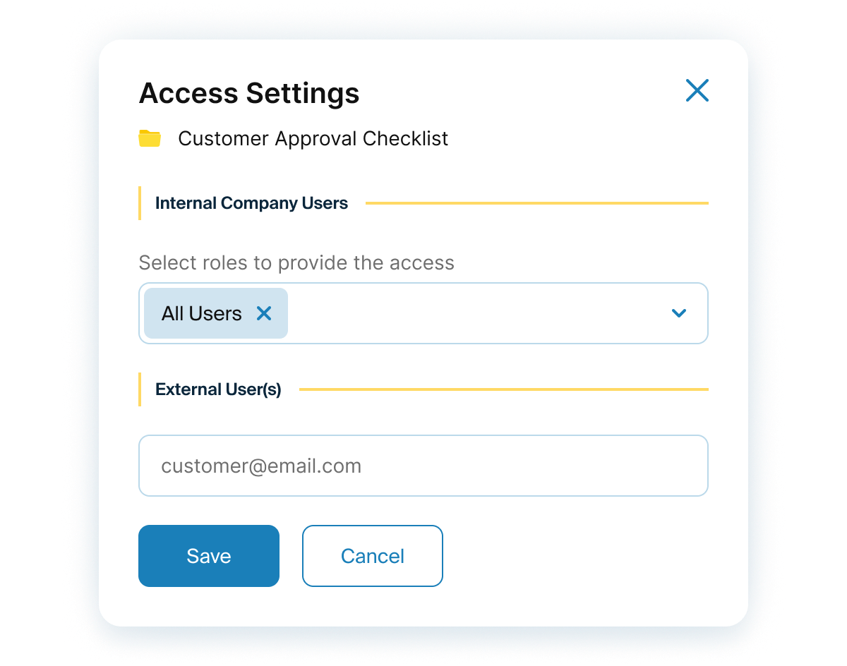 Securely Share Approval Checklists with Customers